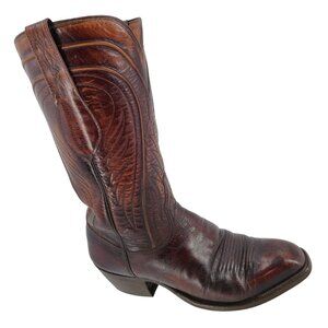 1979 Lucchese San Antonio Mens 8.5D Brown Leather Cowboy Western Boots Vintage